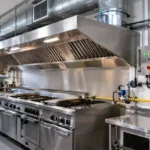 Gas interlock system control panel installed in a commercial kitchen — Brightwork Builders